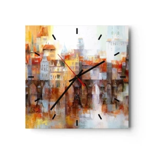 Ceas de perete - Ceas pe sticlă - Frumos și sub pod - 30x30 cm
