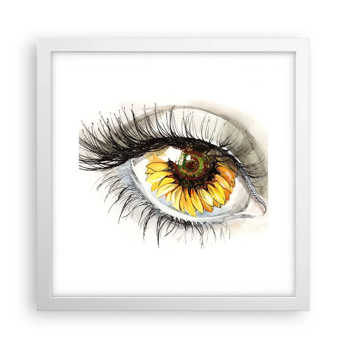 Poster în ramă albă - O privire la fel de fierbinte ca vara - 30x30 cm