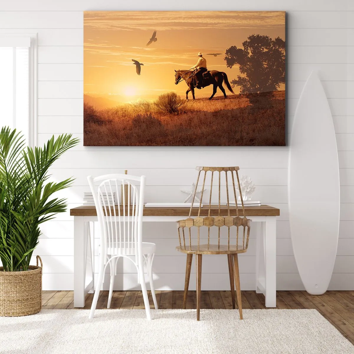 Tablou pe pânză - Singur peste prerie - 120x80 cm