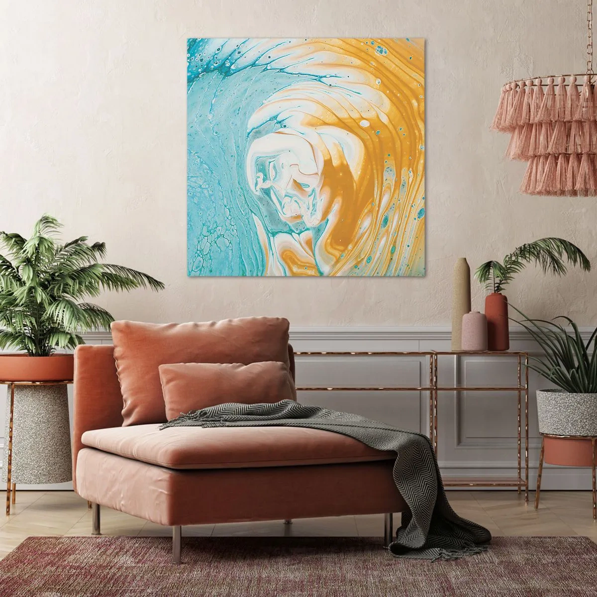 Tablou pe pânză - Vârtej de pastel - 40x40 cm