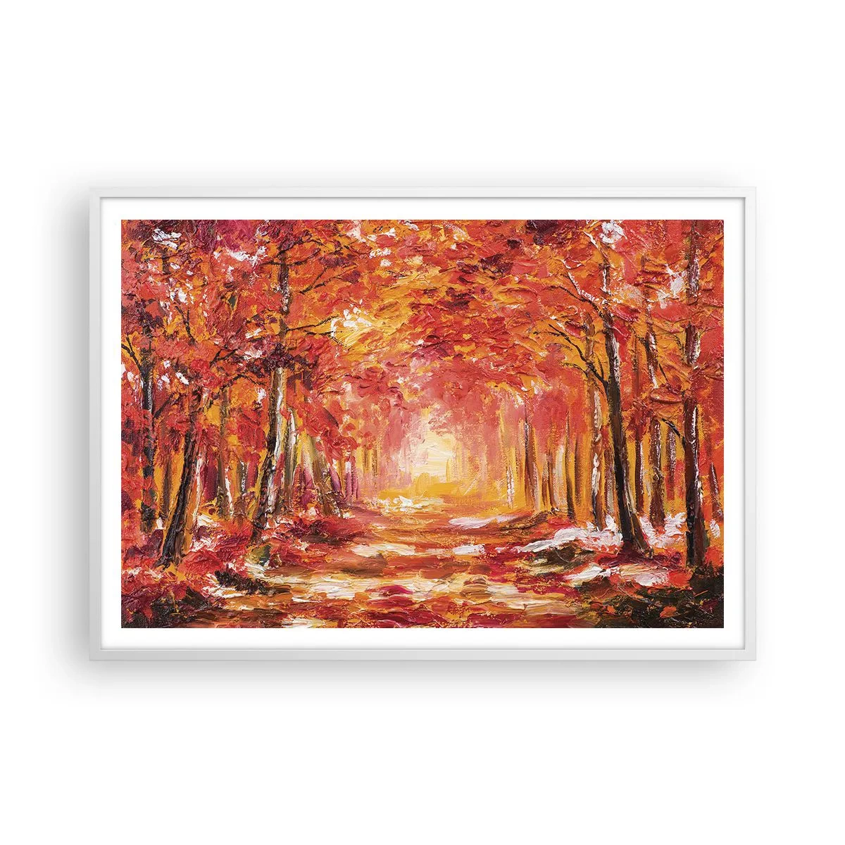 Poster în ramă albă - Pădurea de cupru - 100x70 cm