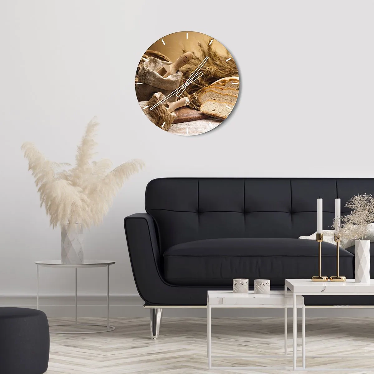 Ceas de perete - Ceas pe sticlă - Oprire violentă - 40x40 cm