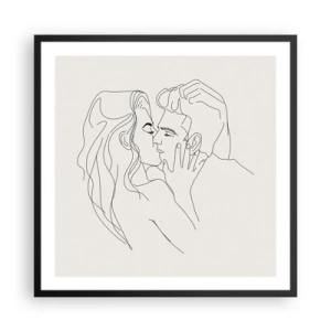 Poster în ramă neagră - Încurcați în sentimente - 60x60 cm