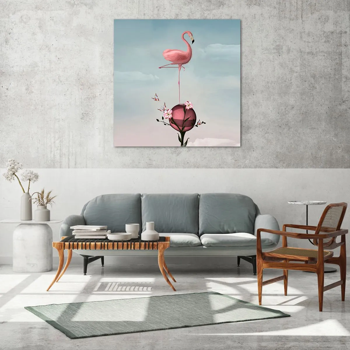 Tablou pe sticlă - Alegoria mingii de baschet - 70x70 cm