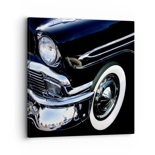 Tablou pe pânză - Clasicul în argintiu, negru și alb - 30x30 cm