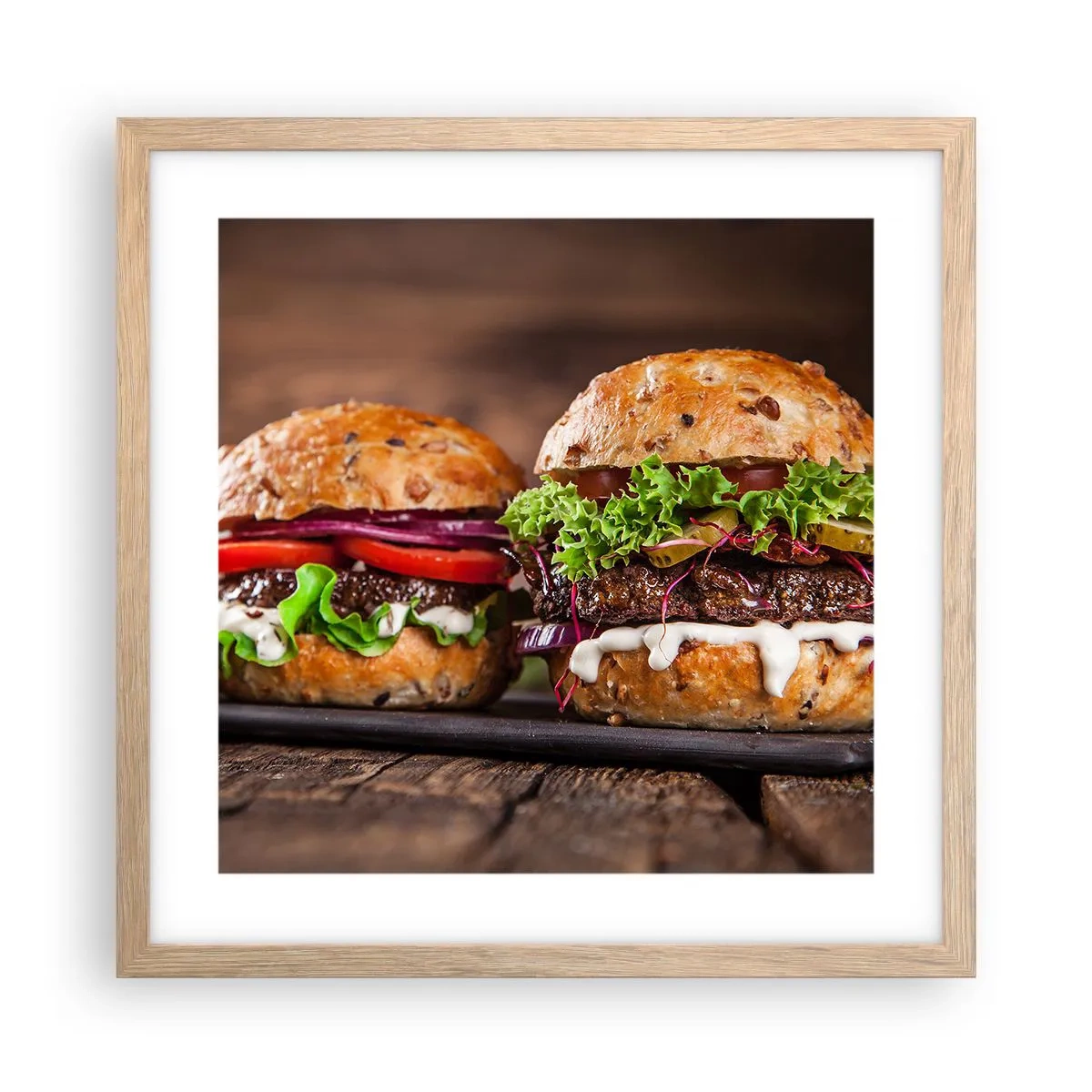 Poster în ramă de stejar deschis - American dream - 40x40 cm