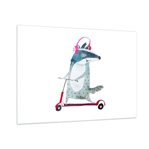 Tablou pe sticlă - Bucurie de bursuc - 100x70 cm