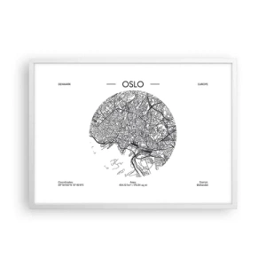 Poster în ramă albă - Anatomia Oslo - 70x50 cm