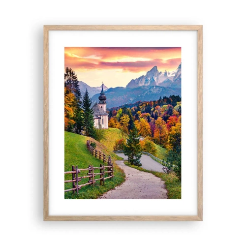 Poster în ramă de stejar deschis - Un peisaj ca o pictură - 40x50 cm