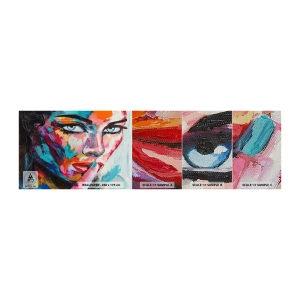 Mostră tapet Premium Sand - Primul nostru secret - Portretul unei femei, Față, Bucată - 100x30 cm
