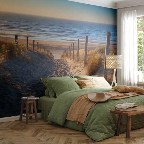 Fototapetă personalizată Premium Sand - Zumzet de mare, o plajă sălbatică printre ierburi... - Peisaj, plajă, Dunele