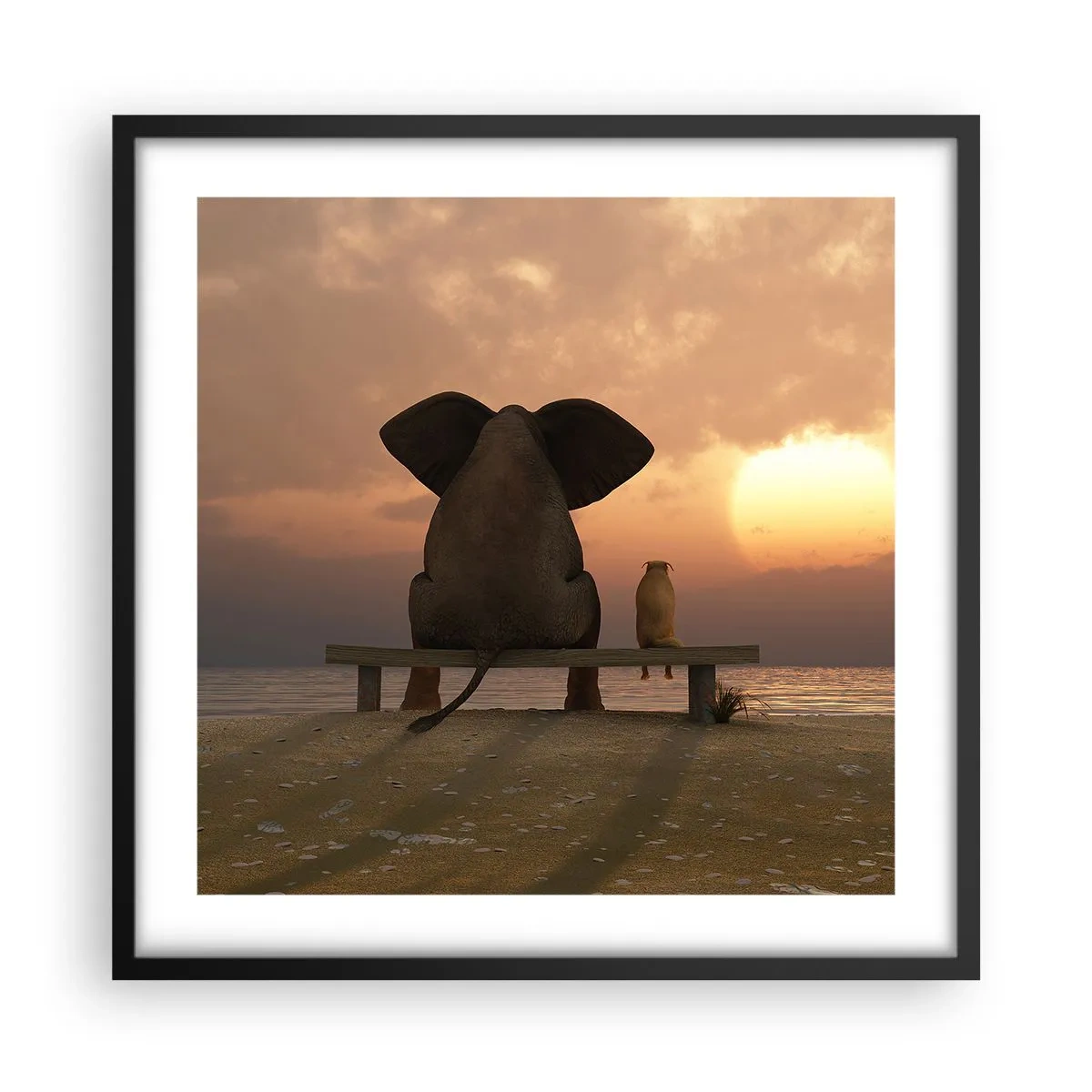 Poster în ramă neagră - Este bine să tăcem împreună - 50x50 cm