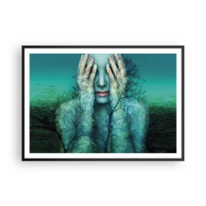 Poster în ramă neagră - Scufundată în albastru - 100x70 cm