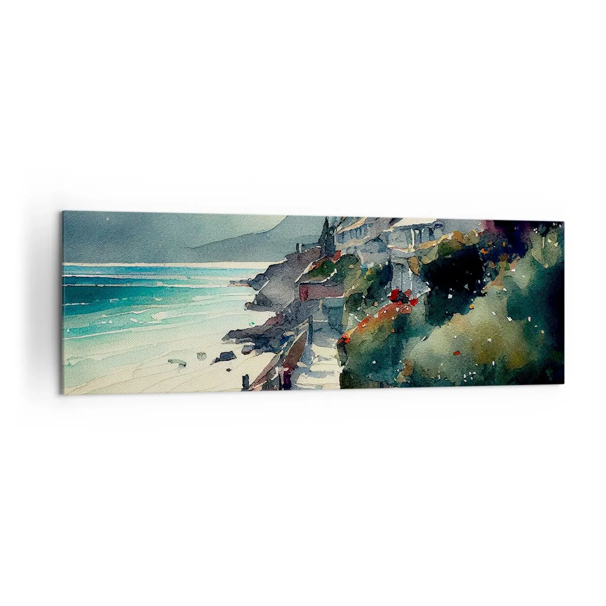 Tablou pe pânză - Orășel mediteraneean - 160x50 cm