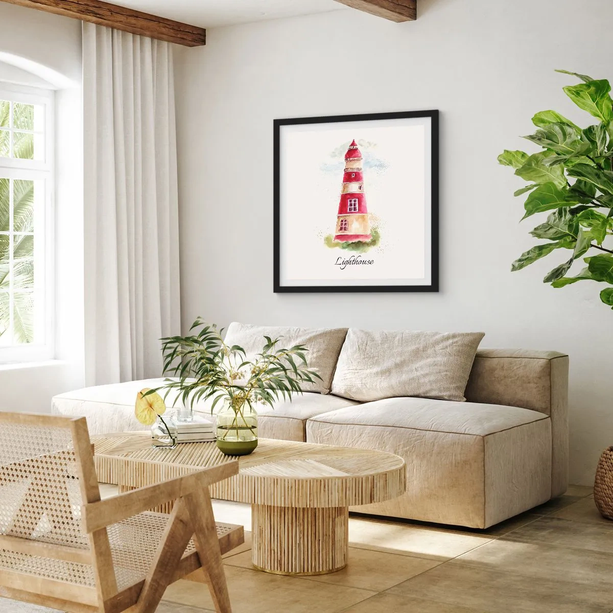 Poster în ramă neagră - Întotdeauna vreme bună - 60x60 cm