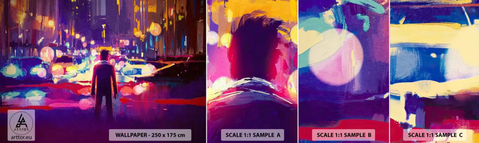 Mostră tapet autocolant Deluxe Sticker - Scufundat în lumină - Oraș, Om, New York - 100x30 cm