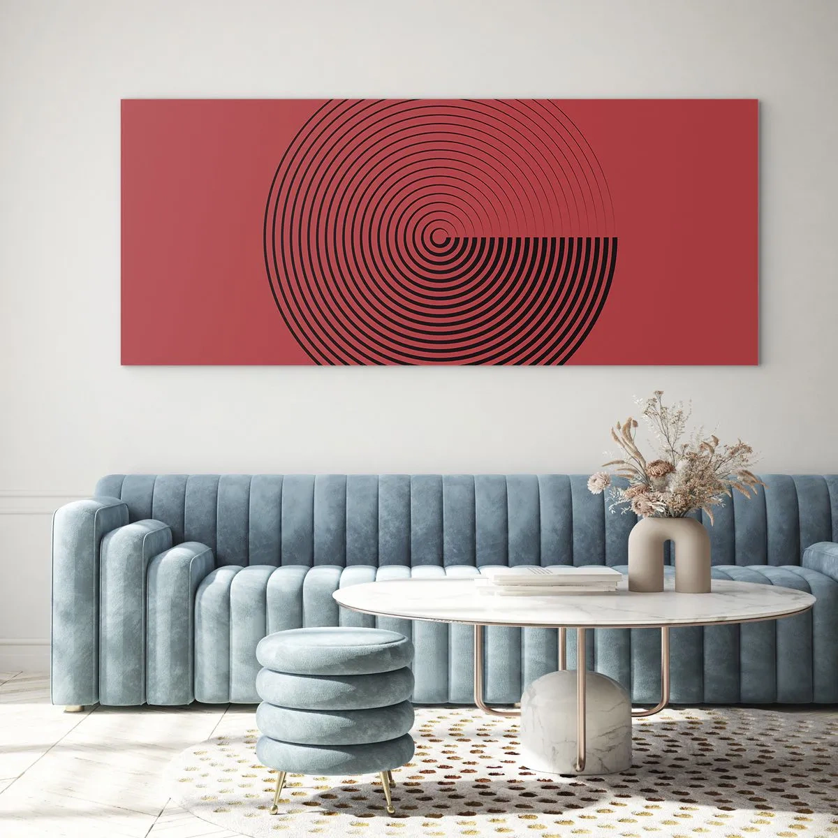 Tablou pe sticlă - Mișcare circulară - 100x40 cm