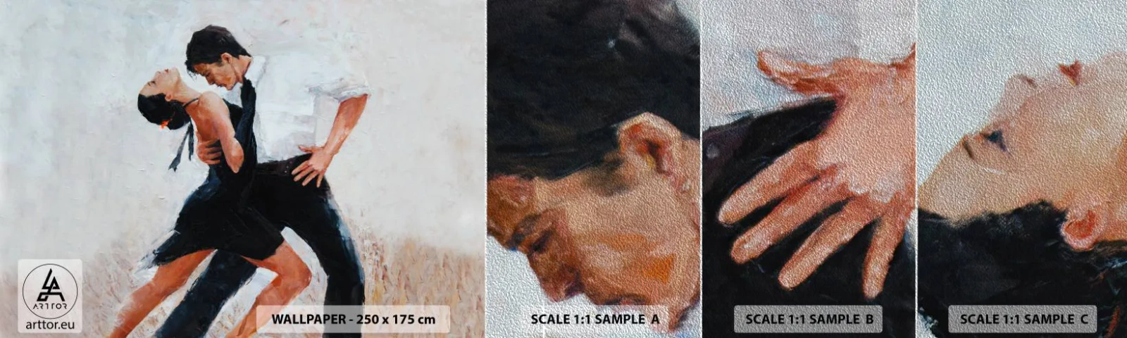 Mostră tapet Premium Sand - Tangoul visurilor mele - Abstracția, Dans, Tango - 100x30 cm