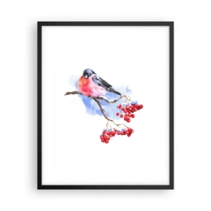 Poster în ramă neagră - Iarna în culori - 40x50 cm