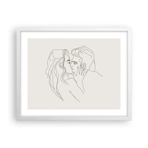 Poster în ramă albă - Încurcați în sentimente - 50x40 cm