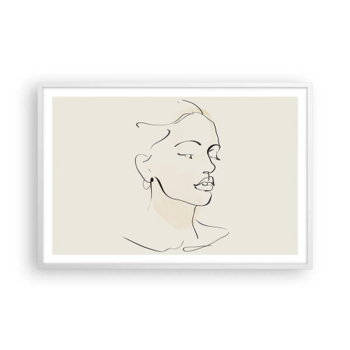 Poster în ramă albă - Cu o linie sigură - 91x61 cm