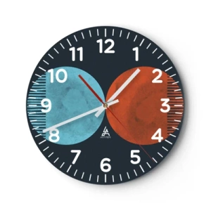 Ceas de perete - Ceas pe sticlă - Doar geometrie? - 40x40 cm