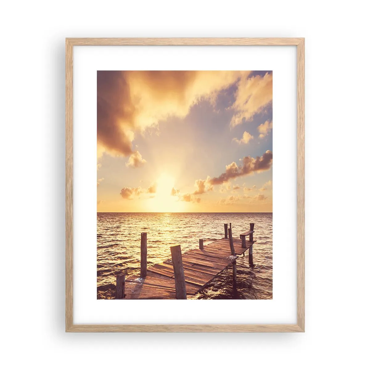 Poster în ramă de stejar deschis - Tărâmul de aur al blândeții - 40x50 cm