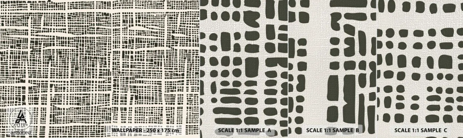 Mostră tapet Premium Canvas - O compoziție țesută - Abstracția, Grafică, Bucată - 100x30 cm