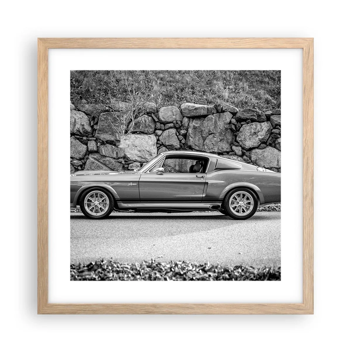 Poster în ramă de stejar deschis - Legenda anilor '60. - 40x40 cm