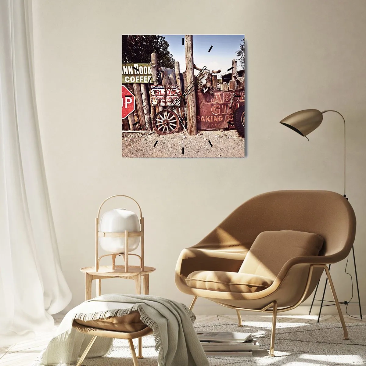 Ceas de perete - Ceas pe sticlă - Iar timpul s-a oprit - 40x40 cm