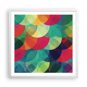 Poster în ramă albă - Să intrăm în curcubeu - 60x60 cm