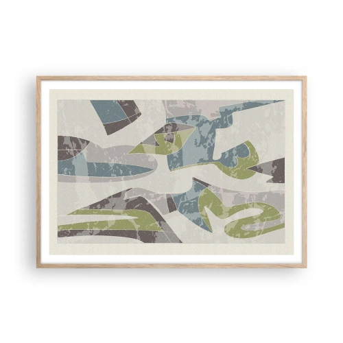 Poster în ramă de stejar deschis - Compoziție din spatele geamului - 100x70 cm