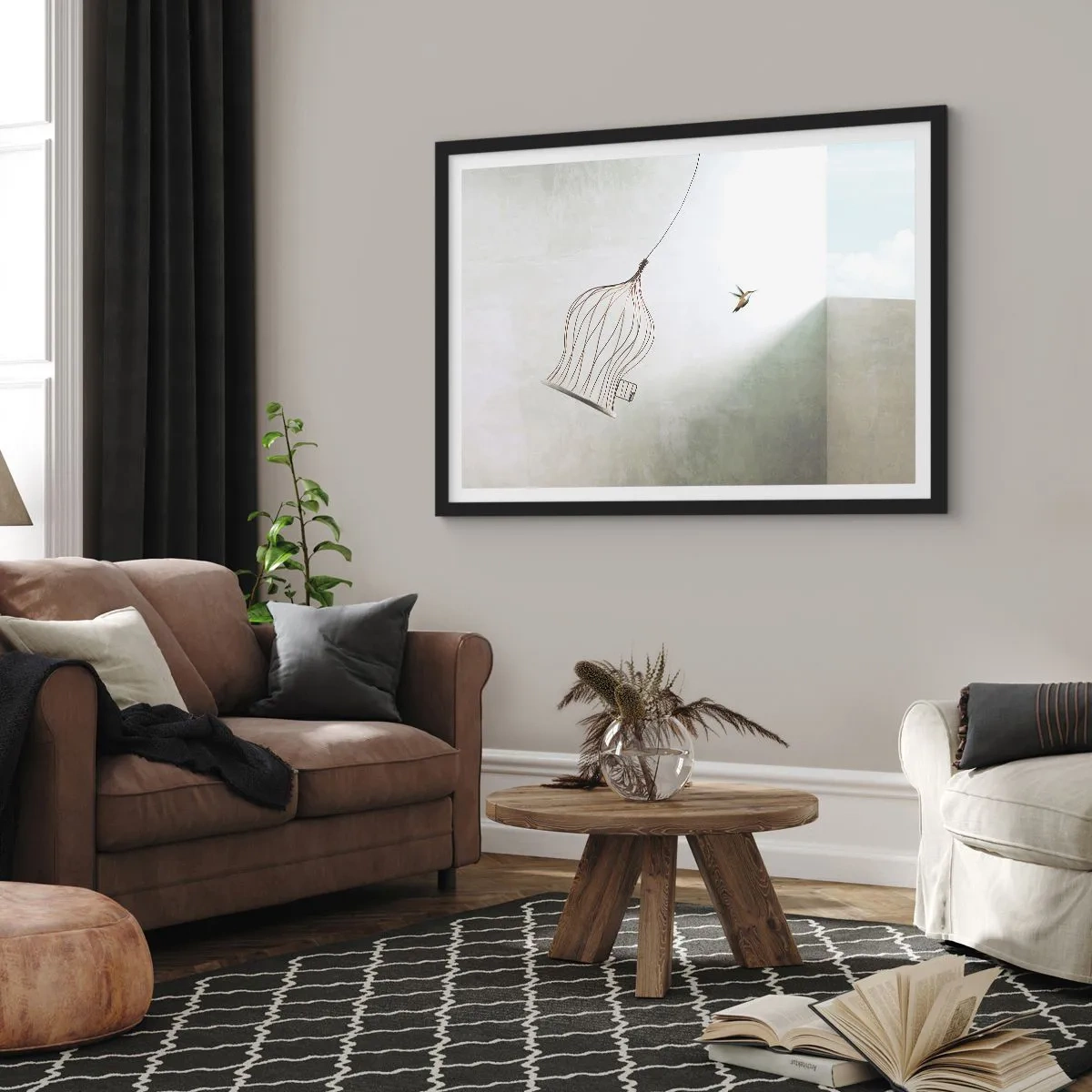 Poster în ramă neagră - Eliberat - 100x70 cm