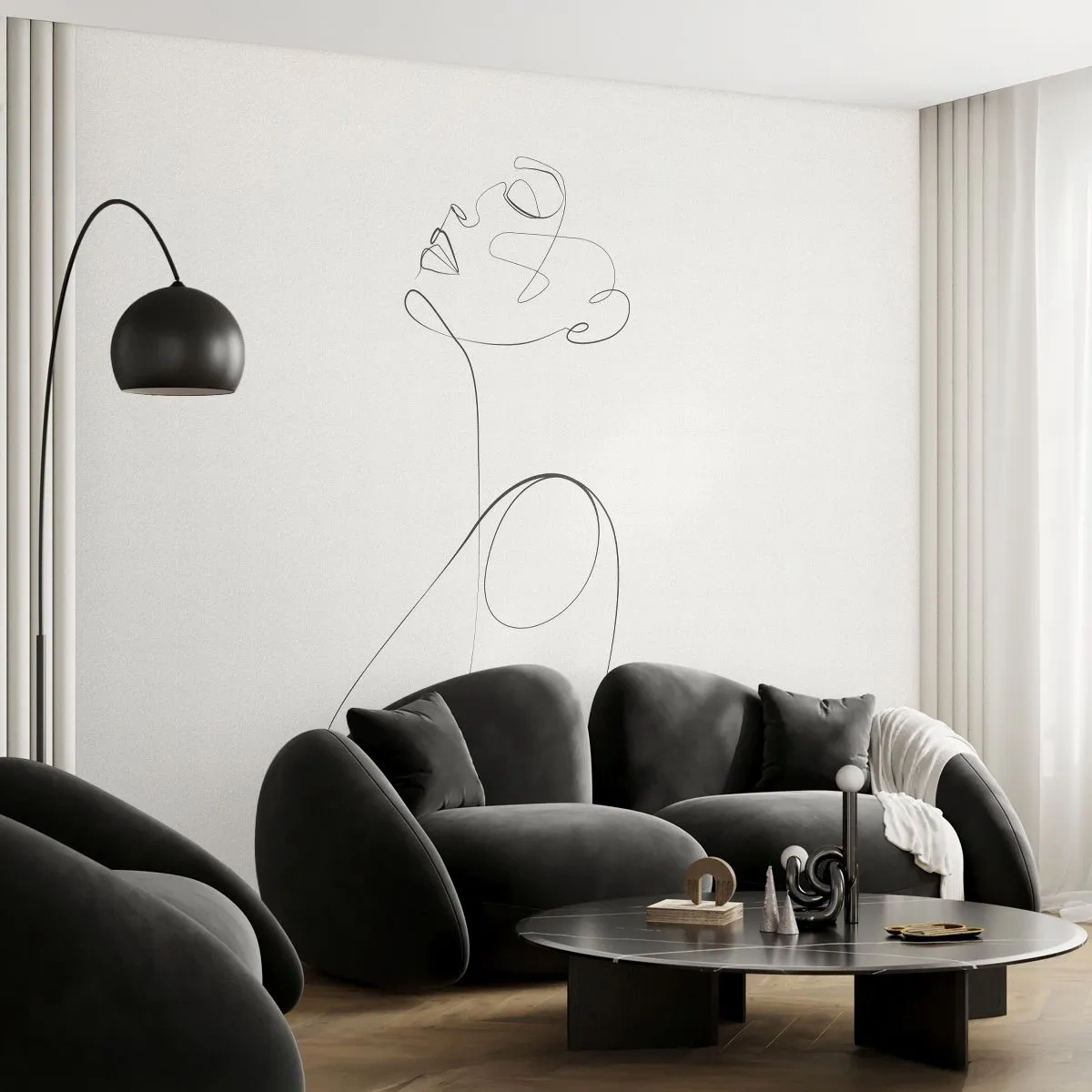 Tapet Standard Eco - Încâlcită în vise - Femeie, Grafică, Bucată - 350x256 cm