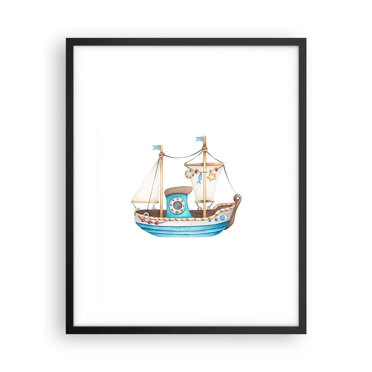 Poster în ramă neagră - Ahoy aventura! - 40x50 cm