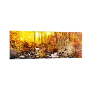 Tablou pe sticlă - Pietre montate în aur și platină - 90x30 cm