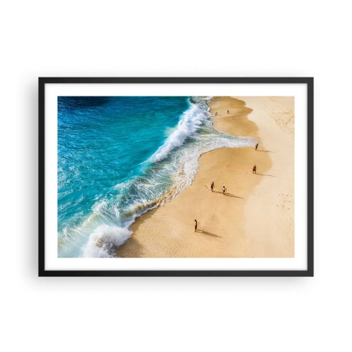 Poster în ramă neagră - Și apoi soarele, plaja... - 70x50 cm