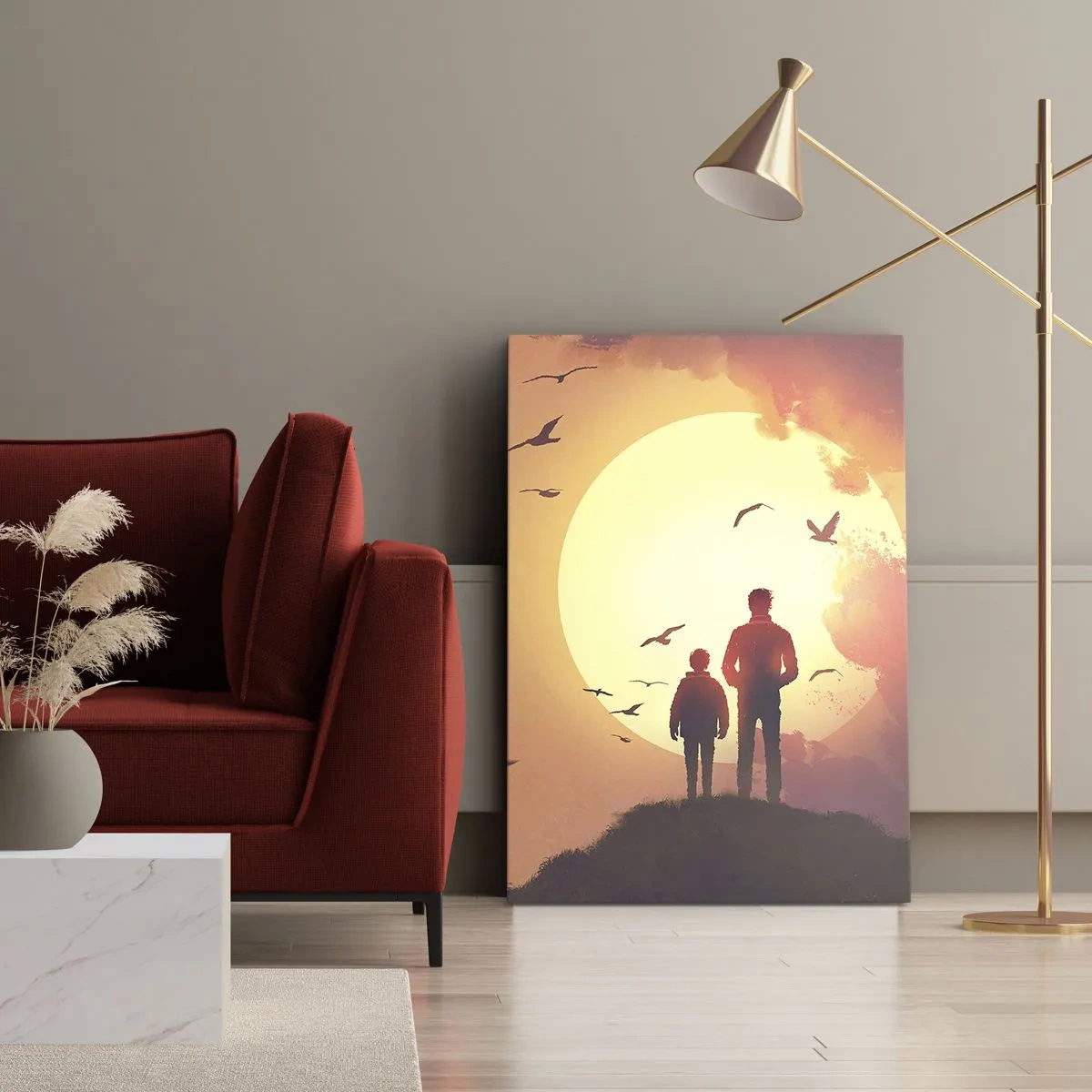 Tablou pe pânză - Față în față cu soarele - 55x100 cm