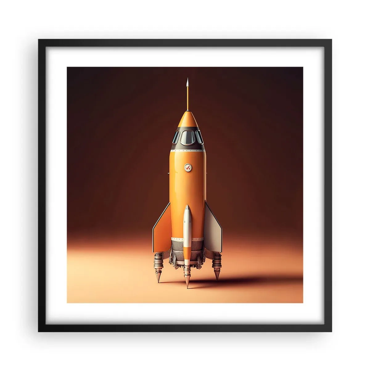 Poster în ramă neagră - Totul începe cu un vis - 50x50 cm