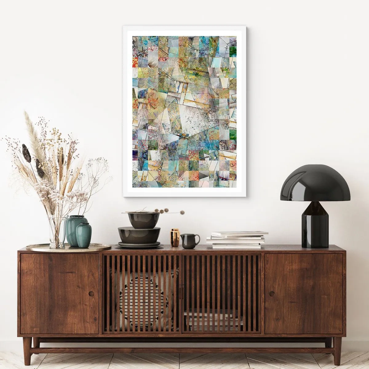 Poster în ramă albă - Remaniere geometrică - 61x91 cm