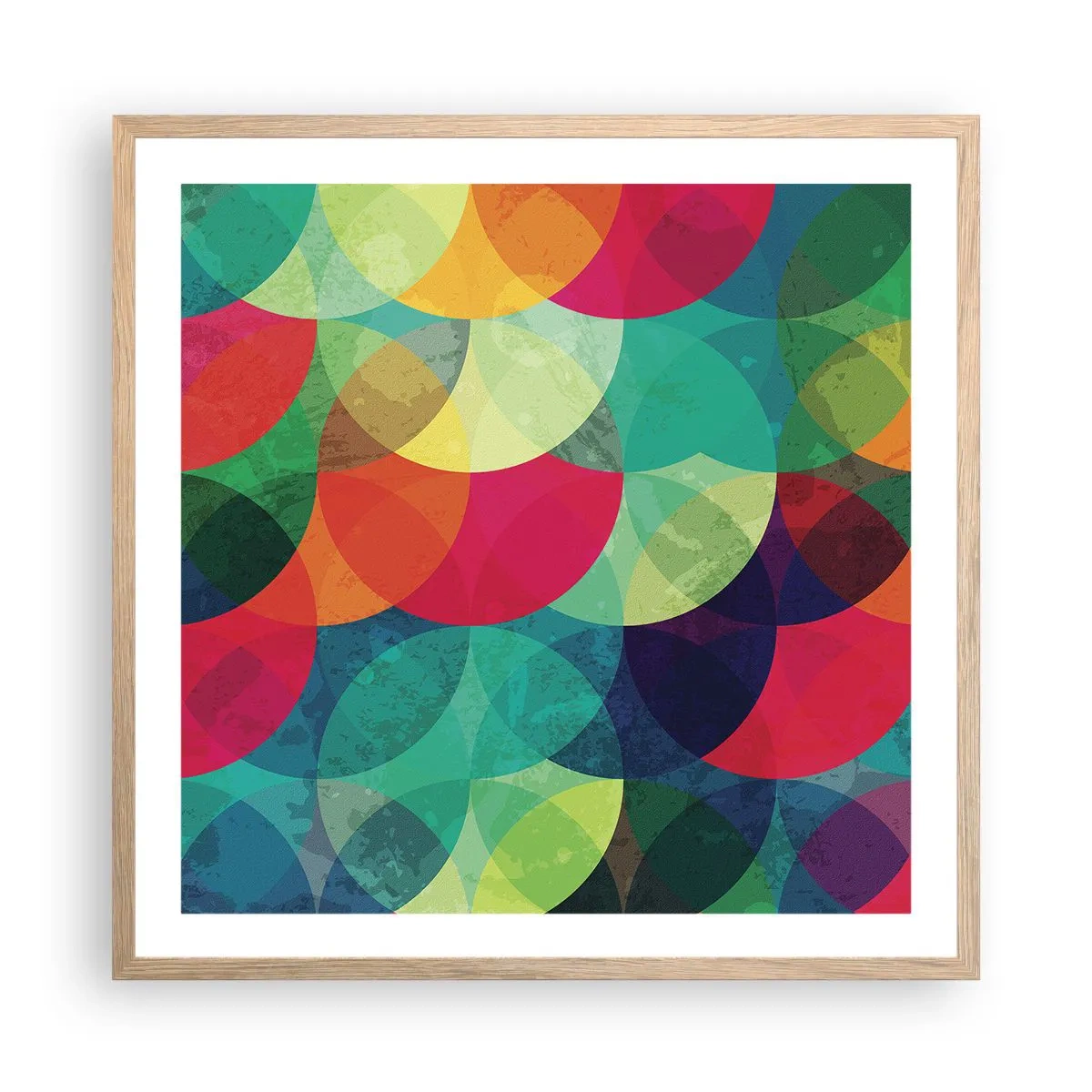 Poster în ramă de stejar deschis - Să intrăm în curcubeu - 60x60 cm