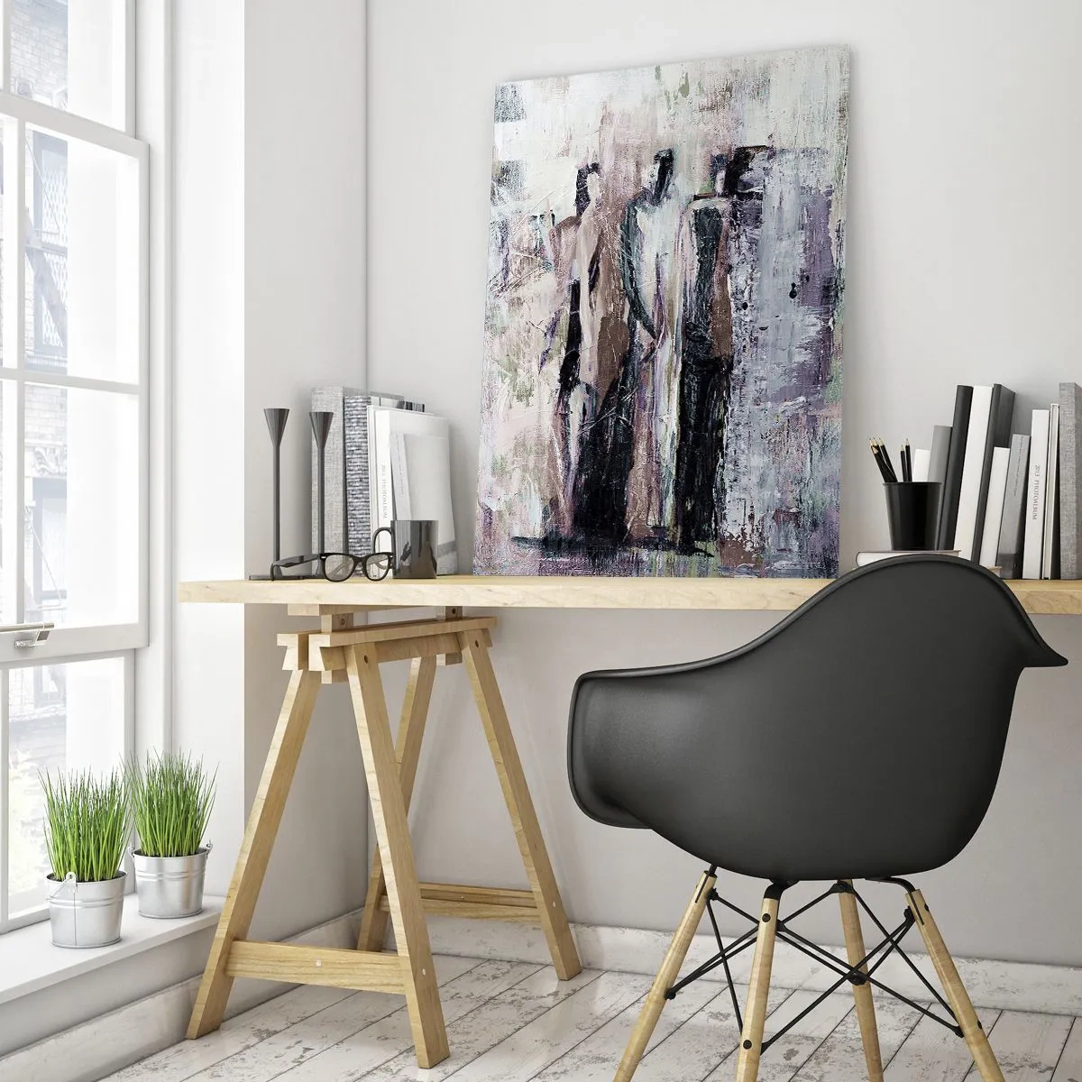 Tablou pe sticlă - Cei trei misterioși - 50x70 cm