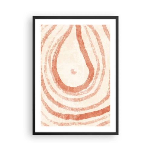 Poster în ramă neagră - Un model abstract în culori calde, pământii. - 50x70cm - Cercuri de corali - compoziție - Decorațiune modernă pentru perete pentru living și dormitor ARTTOR
