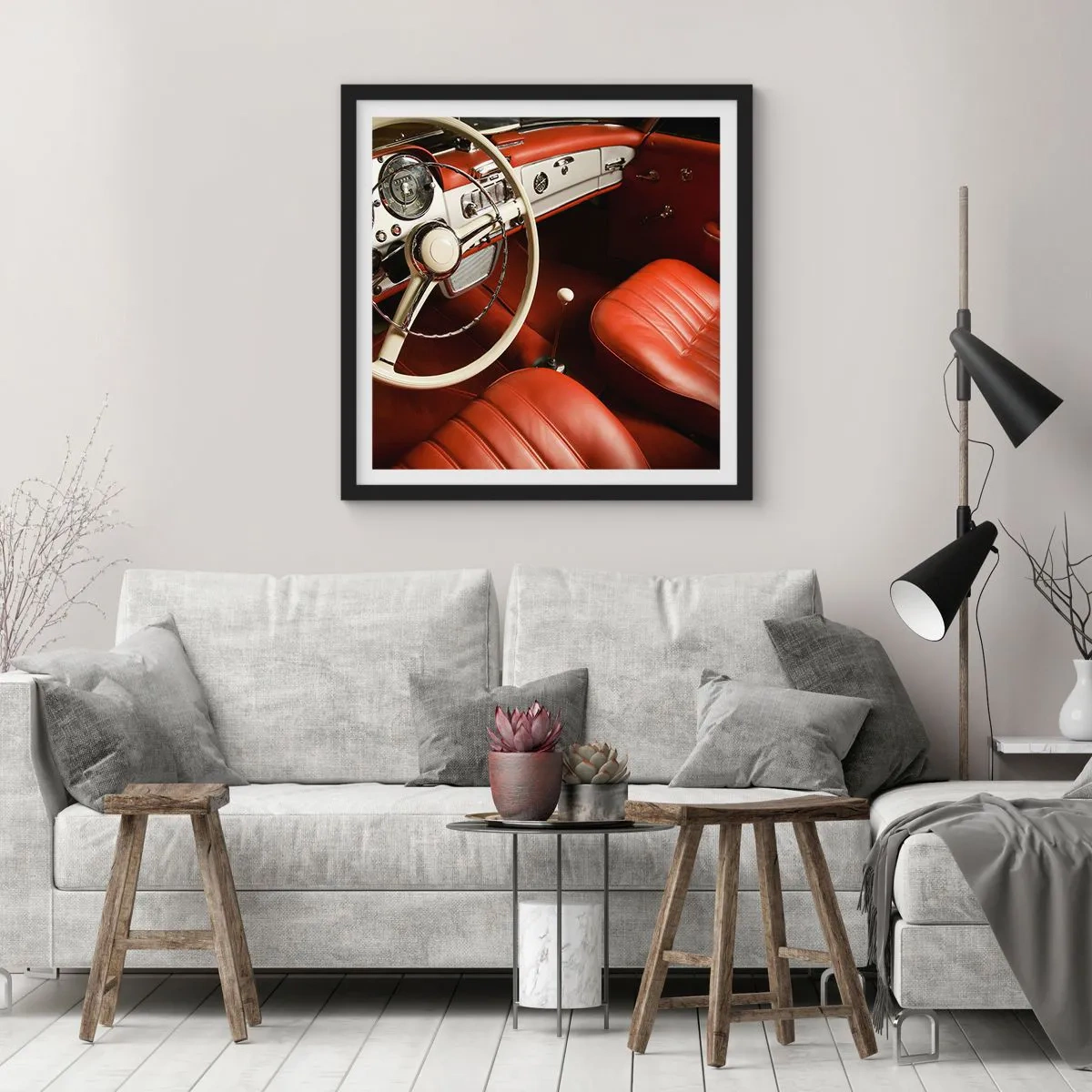 Poster în ramă neagră - Lux în stil vintage - 30x30 cm