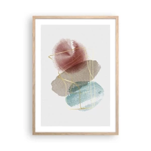 Poster în ramă de stejar deschis - Mărgele de spațiu - 50x70 cm