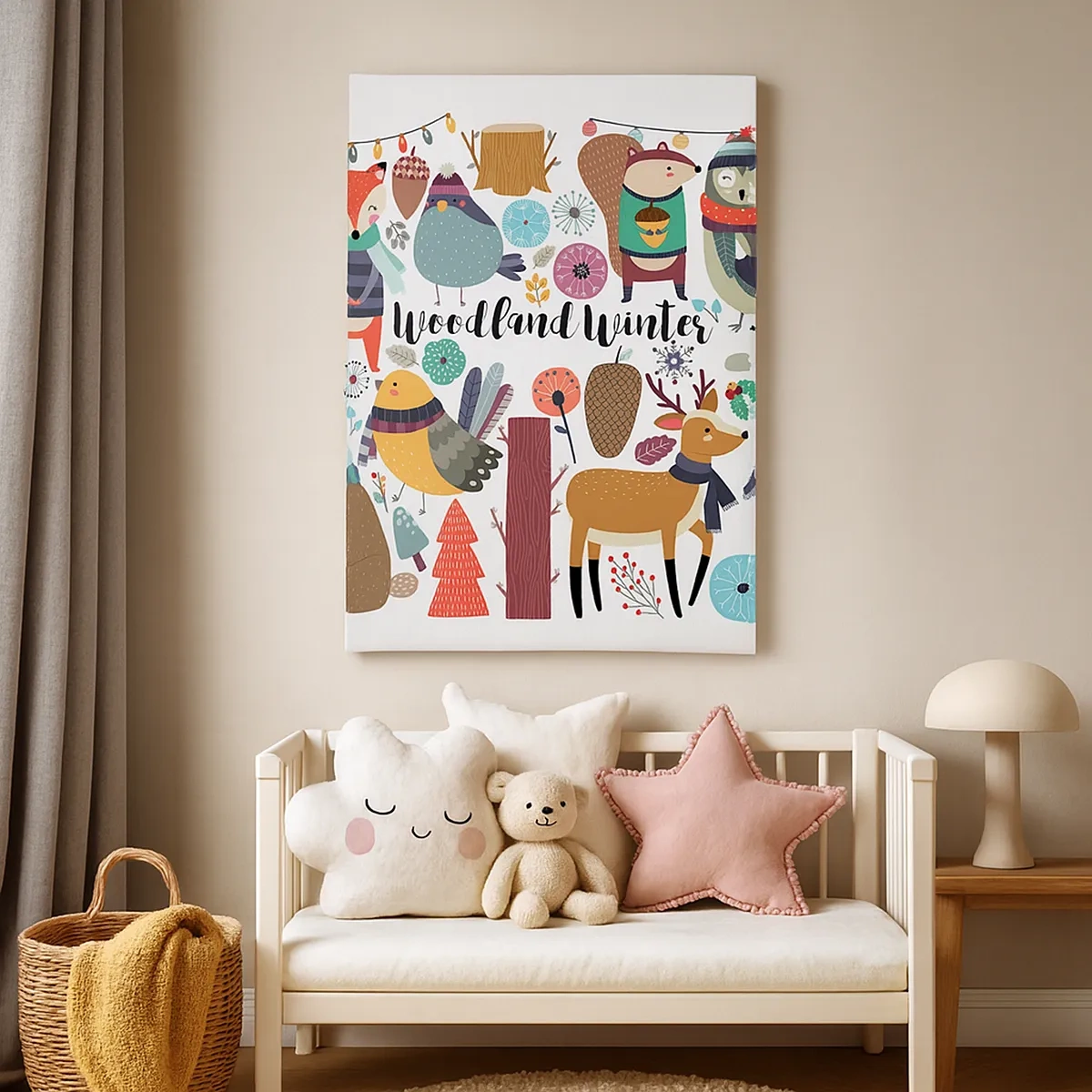 Tablou pe pânză - Un Crăciun de basm în pădure - 50x70 cm