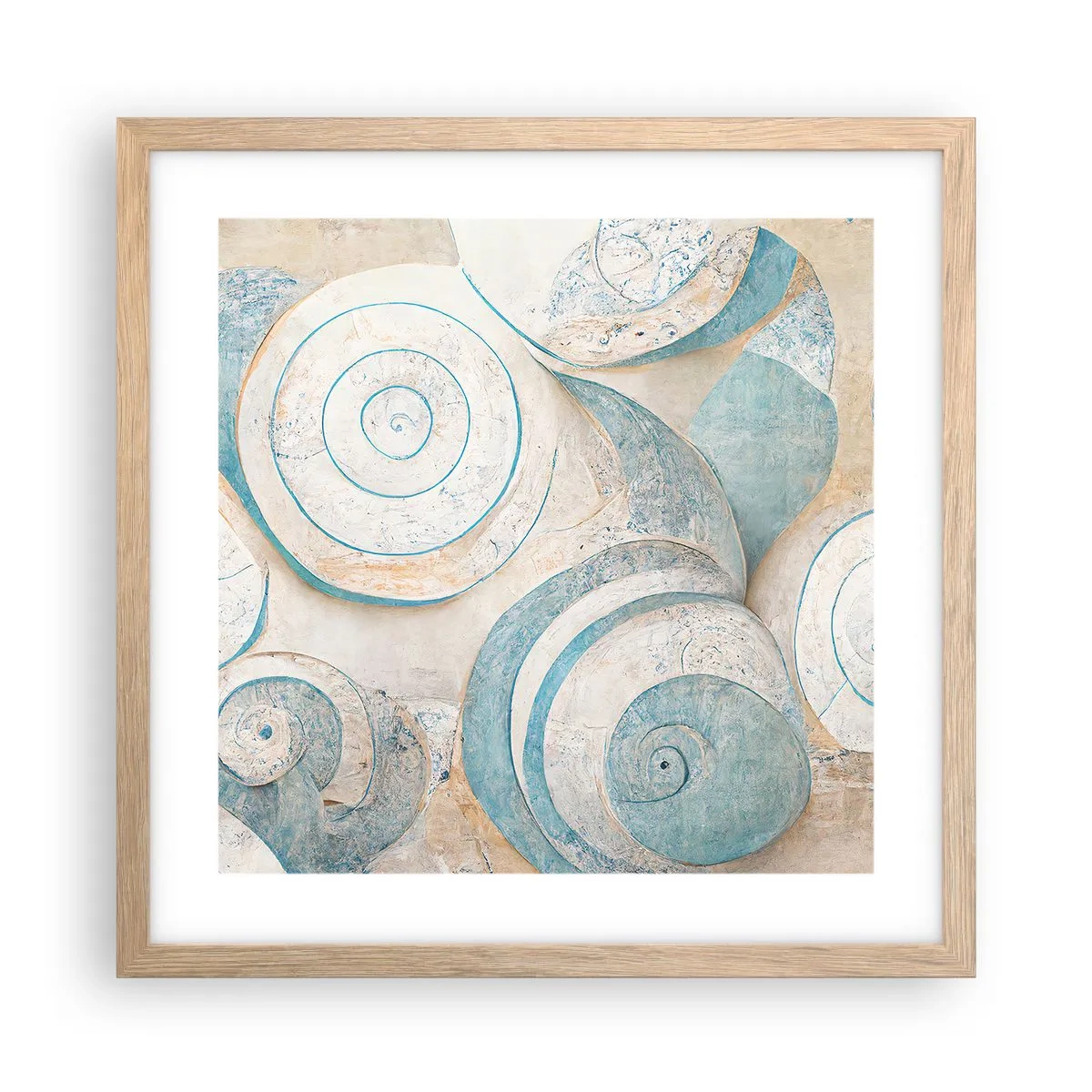 Poster în ramă de stejar deschis - Ce ascunde cochilia? - 40x40 cm