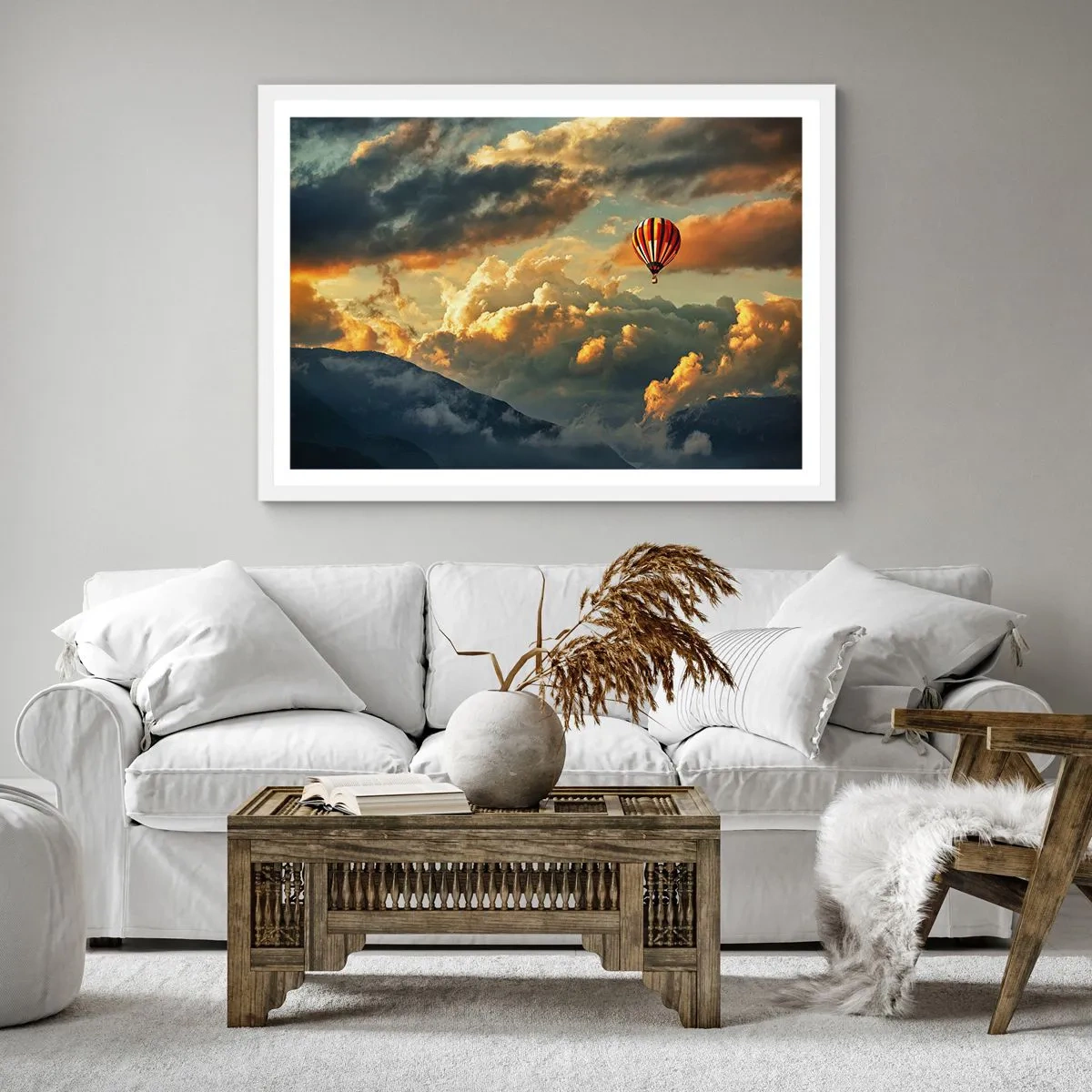 Poster în ramă albă - Zbor pentru că vreau - 60x60 cm
