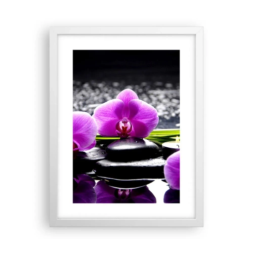 Poster în ramă albă - Să te scufunzi în pace și liniște - 30x40 cm