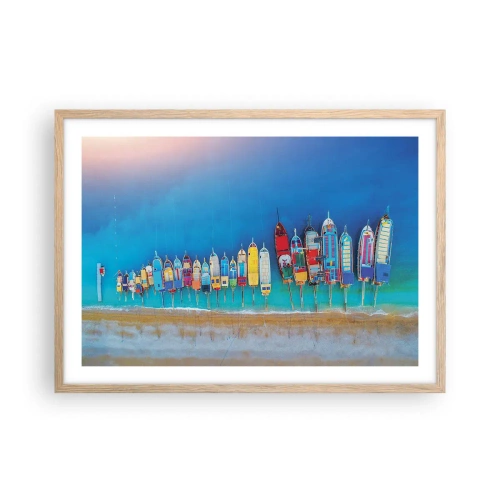 Poster în ramă de stejar deschis - Din perspectiva unei păsări - 70x50 cm